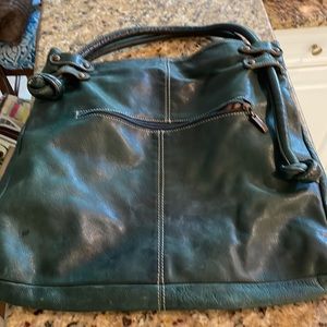 Emerald green leather purse